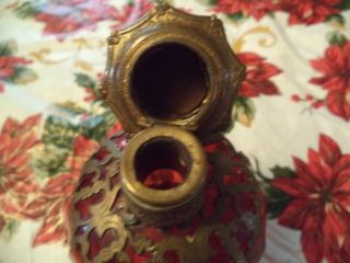 Exotic Antique French Red/Cranberry Glass Perfume Bottle - RARE 4
