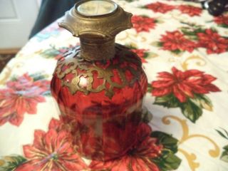 Exotic Antique French Red/Cranberry Glass Perfume Bottle - RARE 6