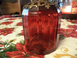 Exotic Antique French Red/Cranberry Glass Perfume Bottle - RARE 8