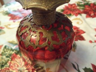 Exotic Antique French Red/Cranberry Glass Perfume Bottle - RARE 9