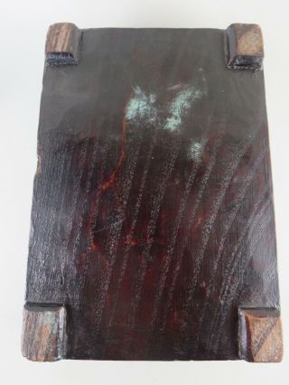 ANTIQUE CHINESE CALLIGRAPHY INK STONE IN ROSEWOOD BOX 9