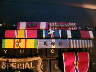 BRONZE STAR WITH COMBAT V RIBBONS SPEC FORCES PATCH /JUMP WINGS /FROM THE NAM 11