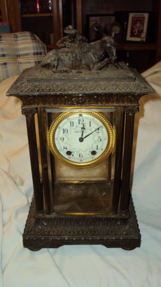 Rare Antique Seth Thomas Empire 25 Rough Rider Crystal Regulator Clock Repair