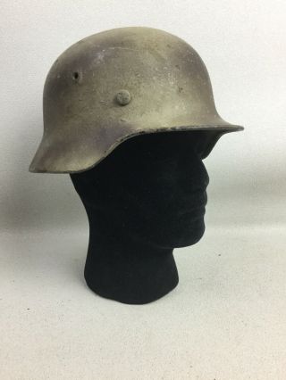 Ww2 German Camo Helmet Early Double Decal Type With Lner