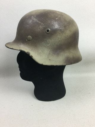 WW2 German Camo Helmet Early Double Decal Type With Lner 3