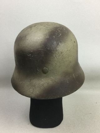 WW2 German Camo Helmet Early Double Decal Type With Lner 4