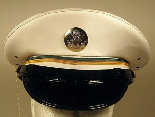 Us Army Military Police Mp Enlisted Service Dress Whites Hat Cap 7 3/4 62