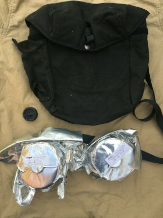 RARE British SAS SBS CT12 Double Filter Gas Mask Respirator & 9