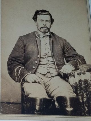 Rare 1860s Pa Civil War Soldier In Boots With Album Book Cdv