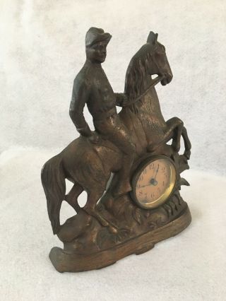 Theodore Teddy Roosevelt Figural Cast Iron Clock 1900 - 1904 12