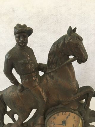 Theodore Teddy Roosevelt Figural Cast Iron Clock 1900 - 1904 2