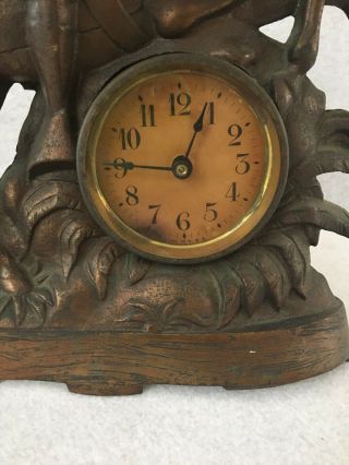 Theodore Teddy Roosevelt Figural Cast Iron Clock 1900 - 1904 3