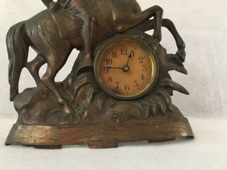 Theodore Teddy Roosevelt Figural Cast Iron Clock 1900 - 1904 4