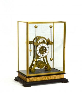 8 Day Gold Unique Grasshopper Escapement Fusee Driven Double Pendulum Sea Clock 2