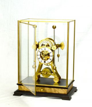8 Day Gold Unique Grasshopper Escapement Fusee Driven Double Pendulum Sea Clock 3
