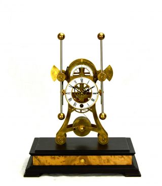 8 Day Gold Unique Grasshopper Escapement Fusee Driven Double Pendulum Sea Clock 4