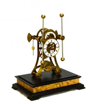 8 Day Gold Unique Grasshopper Escapement Fusee Driven Double Pendulum Sea Clock 5