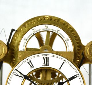 8 Day Gold Unique Grasshopper Escapement Fusee Driven Double Pendulum Sea Clock 9