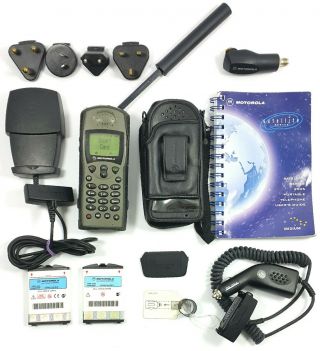 Satellite Phone Motorola 9505,  Battery,  Case,  Charger Telephone Handset Iridium