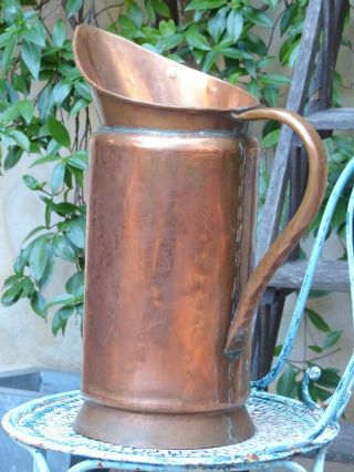 19th Century Antique French Copper Watering Can / Rustic Garden