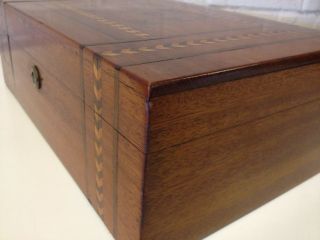 Antique Late 19th Early 20th Century Mahogany Inlaid Vanity Box LMT From FLM 11