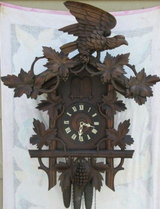 Antique Black Forest Musical Cuckoo Clock,  Wrks Gr8,  3 Melodies,  Nr,  Look