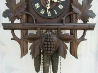 Antique Black Forest Musical Cuckoo Clock,  Wrks Gr8,  3 Melodies,  NR,  LOOK 3