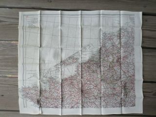 Ww2 Silk Escape Evasion Map C D Europe France Wwii Invasion No Date Normandy