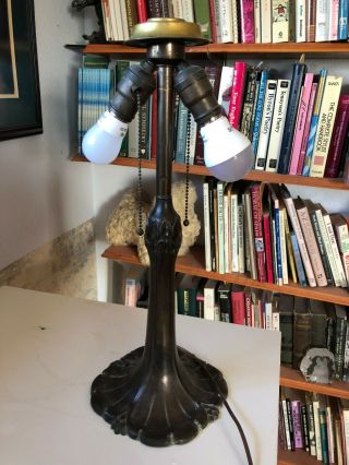 Antique Pittsburgh Hollyhock Reverse - Obverse Painted Lamp 9