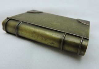 1918 Trench Art Cigarette Lighter Book Shape - Verdun WWII 7