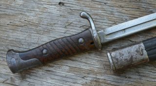German Bavarian King Otto Ww1 M1898 Sword Bayonet With Leather Scabbard