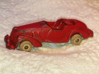 Vintage 1930s Arcade Cast Iron Convertible Car MARKED 3 1/2 