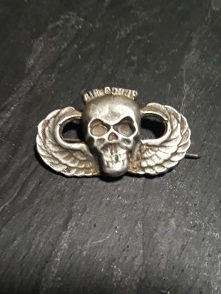 Rare Vietnam War Us Special Forces Sterling Custom Paratrooper Jump Wing,  Boonie