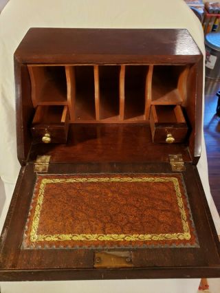 18th or 19th Cent Antique English Inlaid Wood Dresser Writing Box 2