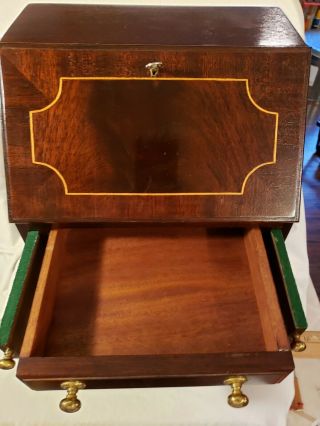 18th or 19th Cent Antique English Inlaid Wood Dresser Writing Box 4