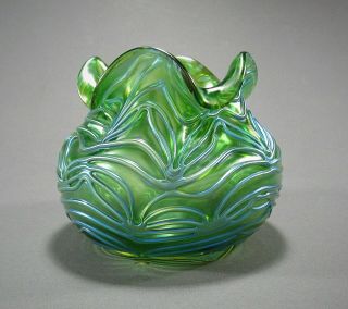 Antique Loetz Iridescent Art Glass Squat Vase Formosa Décor Ca 1902 Color