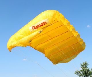 MicroRaven 150 sq ft skydiving parachute reserve canopy - yellow shape 4