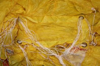 MicroRaven 150 sq ft skydiving parachute reserve canopy - yellow shape 5
