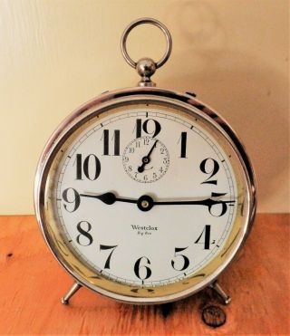 ANTIQUE WESTCLOX BIG BEN ALARM WESTERN CLOCK CO USA PATS 1908 - 1925 11