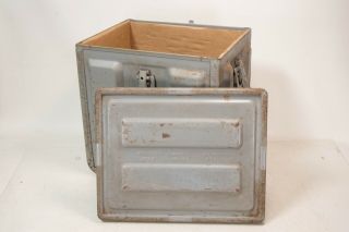 Vintage MK - 2 LARGE Ammo Component Box Crate 982443 - C Ammunition Industrial Metal 7