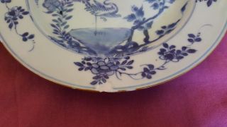 Two Chinese Late 18th Century Blue & White Stork and Insect Decorated Plates 4
