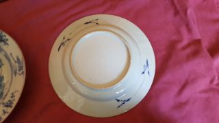 Two Chinese Late 18th Century Blue & White Stork and Insect Decorated Plates 5