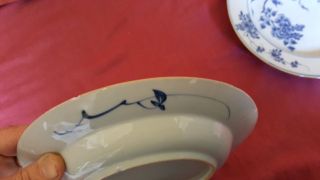 Two Chinese Late 18th Century Blue & White Stork and Insect Decorated Plates 7