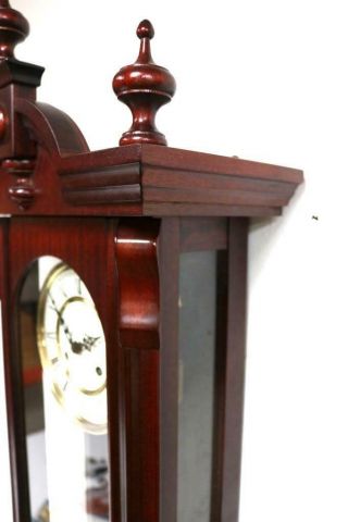 Vintage FHS Mahogany Twin Weight Regulator 8 Day Gong Striking Vienna Wall Clock 2