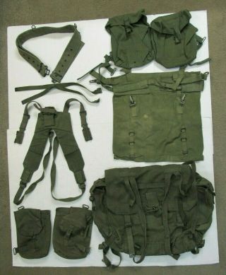 British Pattern 58 Web Gear Set Pack Suspenders Ammo Pouches Cape Carrier Belt