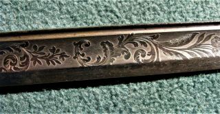 Antique U.  S.  Civil War M1850 Officers Etched Saber Sword with Scabbard Horstmann 9
