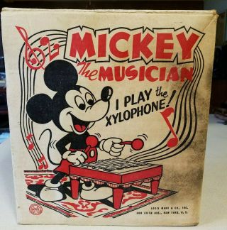 Vintage Mickey The Musician Louis Marx Xylophone Box Only Disney Mickey Mouse