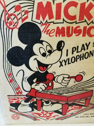 Vintage MICKEY the MUSICIAN Louis Marx XYLOPHONE Box Only DISNEY MICKEY MOUSE 2