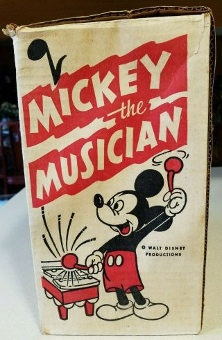 Vintage MICKEY the MUSICIAN Louis Marx XYLOPHONE Box Only DISNEY MICKEY MOUSE 5