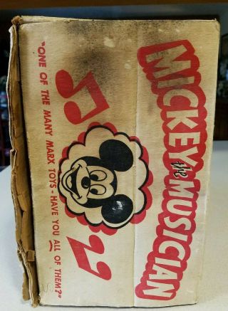 Vintage MICKEY the MUSICIAN Louis Marx XYLOPHONE Box Only DISNEY MICKEY MOUSE 6